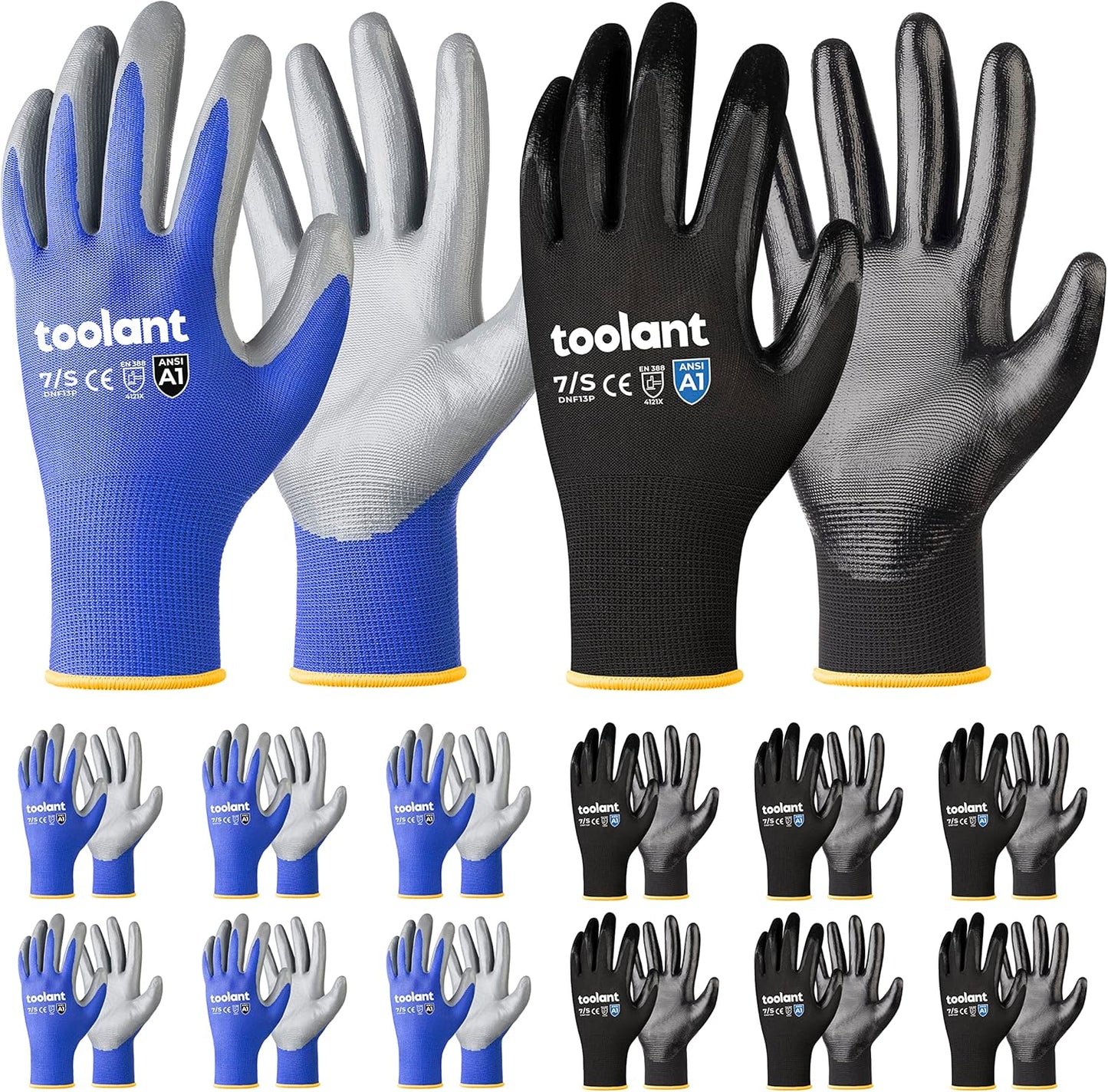 toolant Nitrile Work Gloves: Firm Grip, Oil Resistant