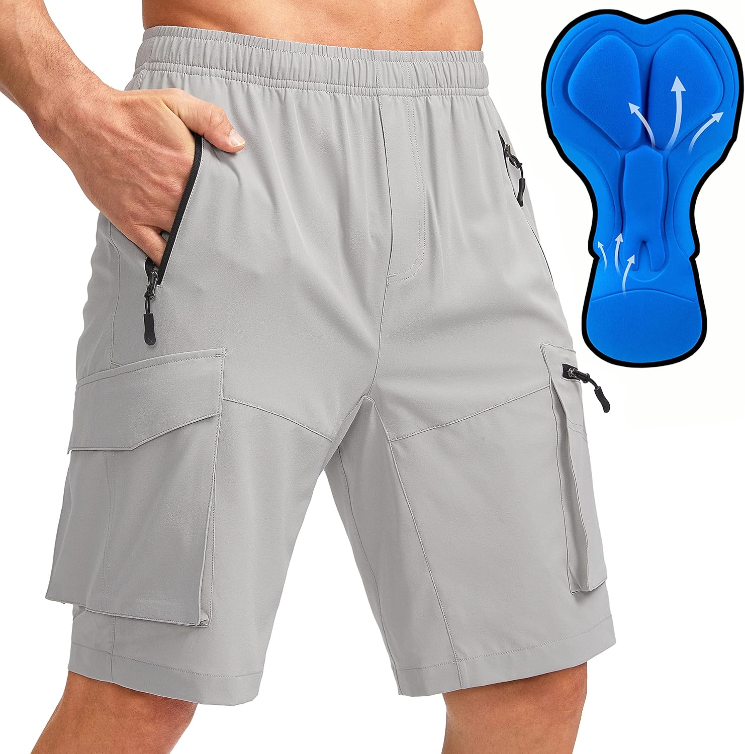 Bikewa Men's Mountain Bike Shorts with 3D Padding and Pockets