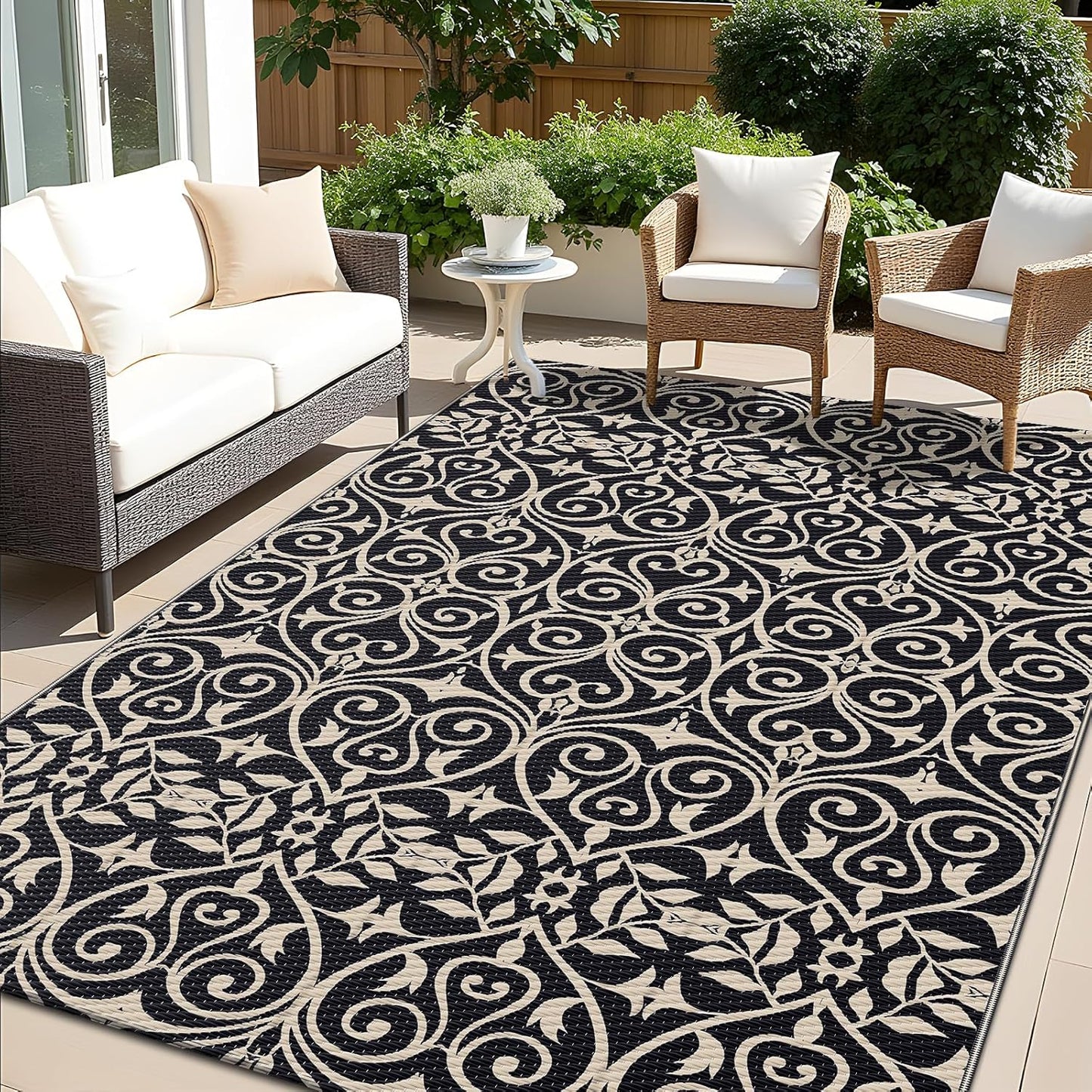OLANLY Outdoor Rug Waterproof 5x8 ft for Patio and Camping
