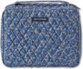 Quilted Bible Cover for Women - Large Study Bible Case Navy Floral