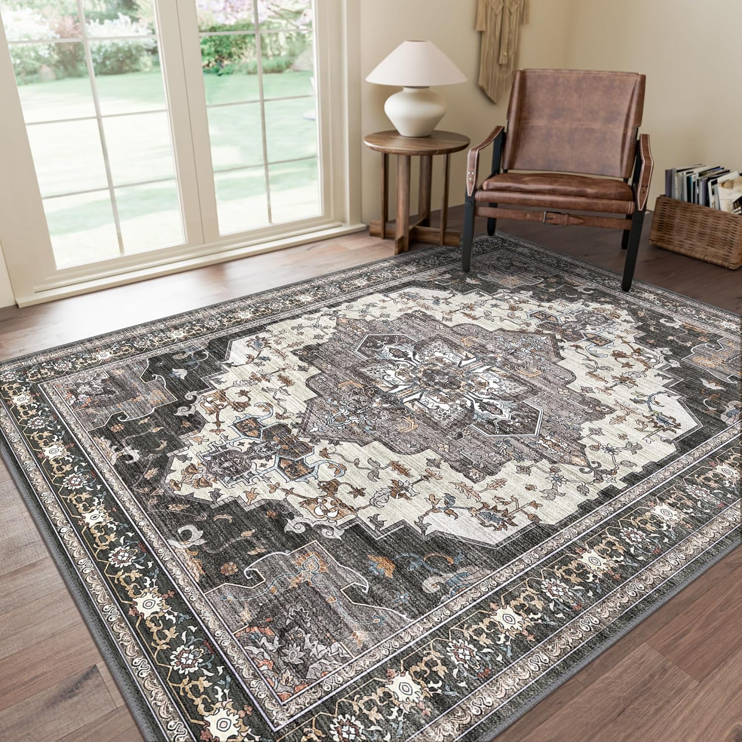 GENIMO 8x10 Area Rugs for Living Room, Vintage Non Slip Rug