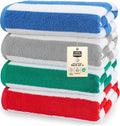 Oversized Cabana Stripe Beach Towels Set of 4 for Summer Fun