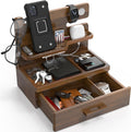 Phone Docking Station with Drawer Organizer - Nightstand Charging Hub