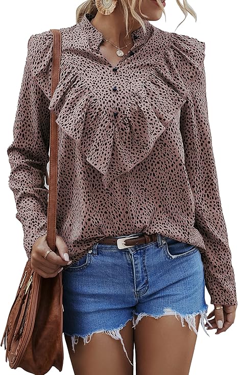 PRETTYGARDEN Women's Summer Loose Chiffon Blouse for Casual Wear