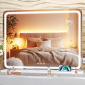 Hasipu Vanity Mirror with Lights 22.8in x 18in - Dimmable LED Makeup