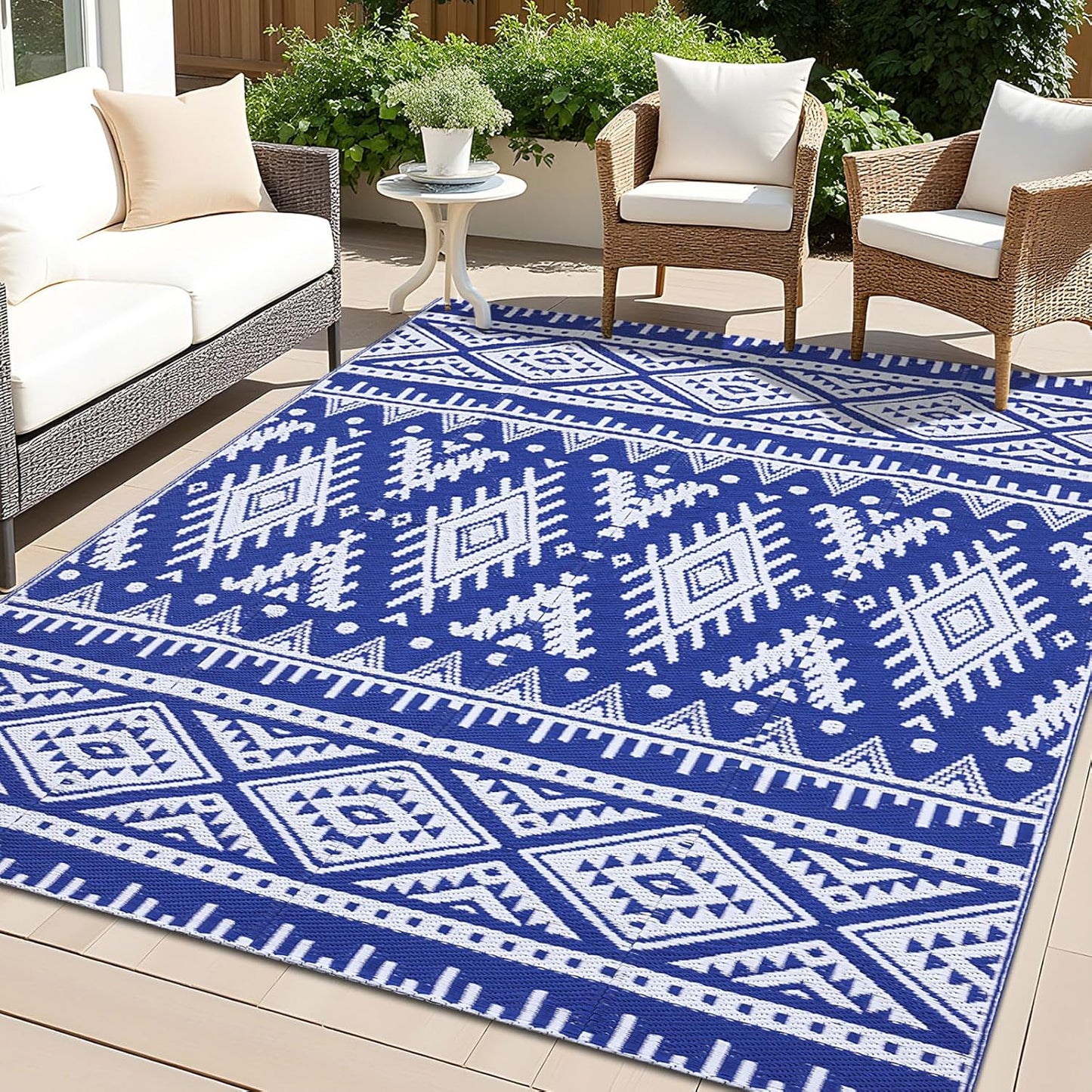 OLANLY Outdoor Rug Waterproof 5x8 ft for Patio and Camp