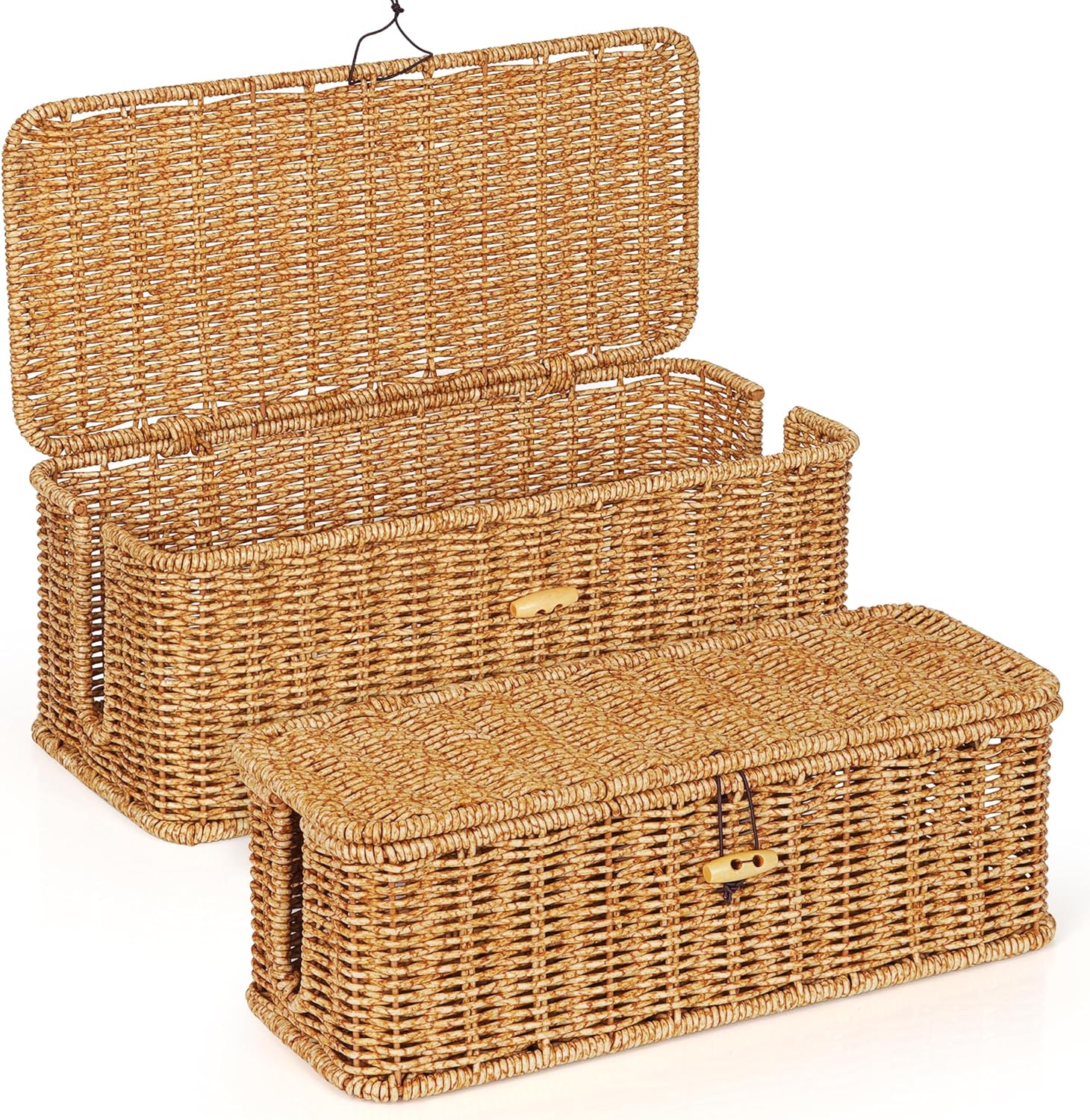 Tohiasen Handwoven Cable Organizer Box - Declutter Cords!