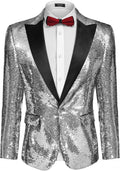 COOFANDY Mens Sequin Blazer Tuxedo One Button Jacket - Shimmery Stage