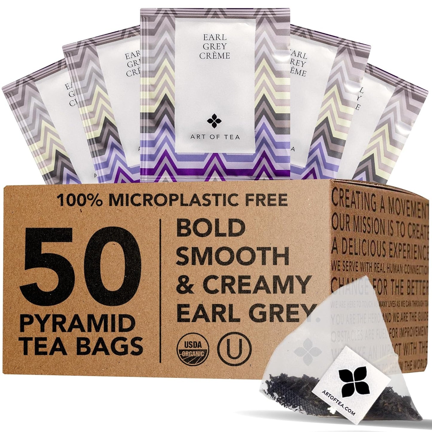 Organic Earl Grey Creme Tea - 50 Eco Friendly Tea Bags