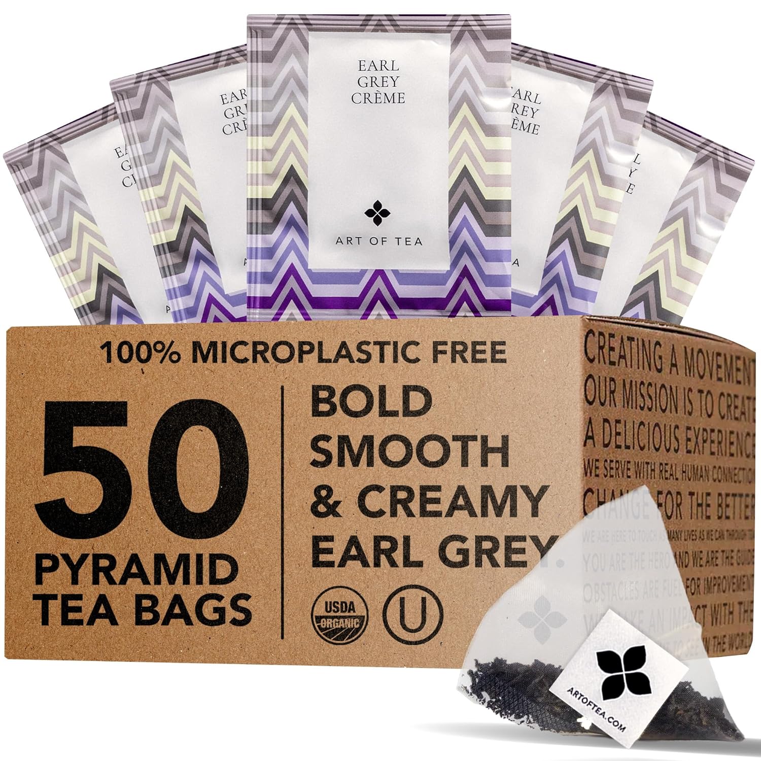 Organic Earl Grey Creme Tea - 50 Eco Friendly Tea Bags