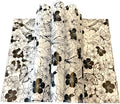 Summer Black and White Floral Wax Paper Sheets - Decorative