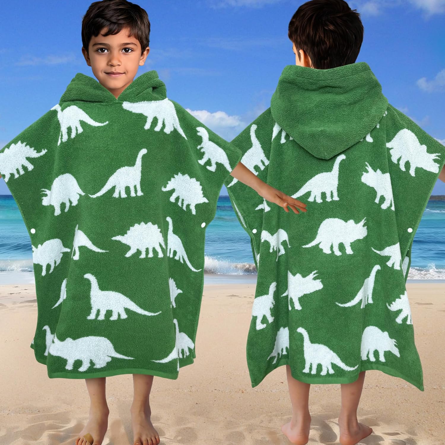 VOOVA & MOVAS Kids Poncho Towels for Beach and Pool Fun