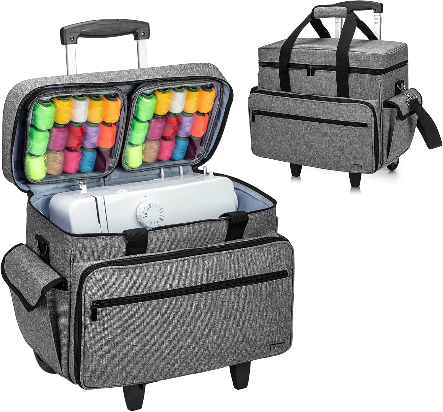 Teamoy Sewing Machine Case with Wheels for Easy Transport