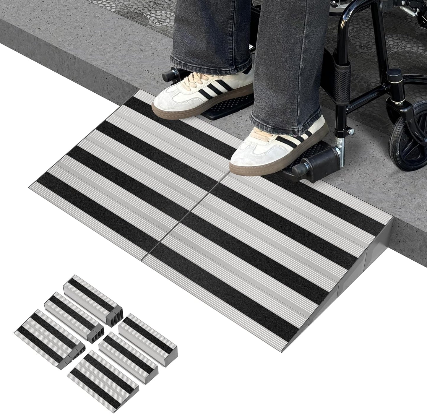 4in Rise Modular Threshold Ramp for Doorways and Steps