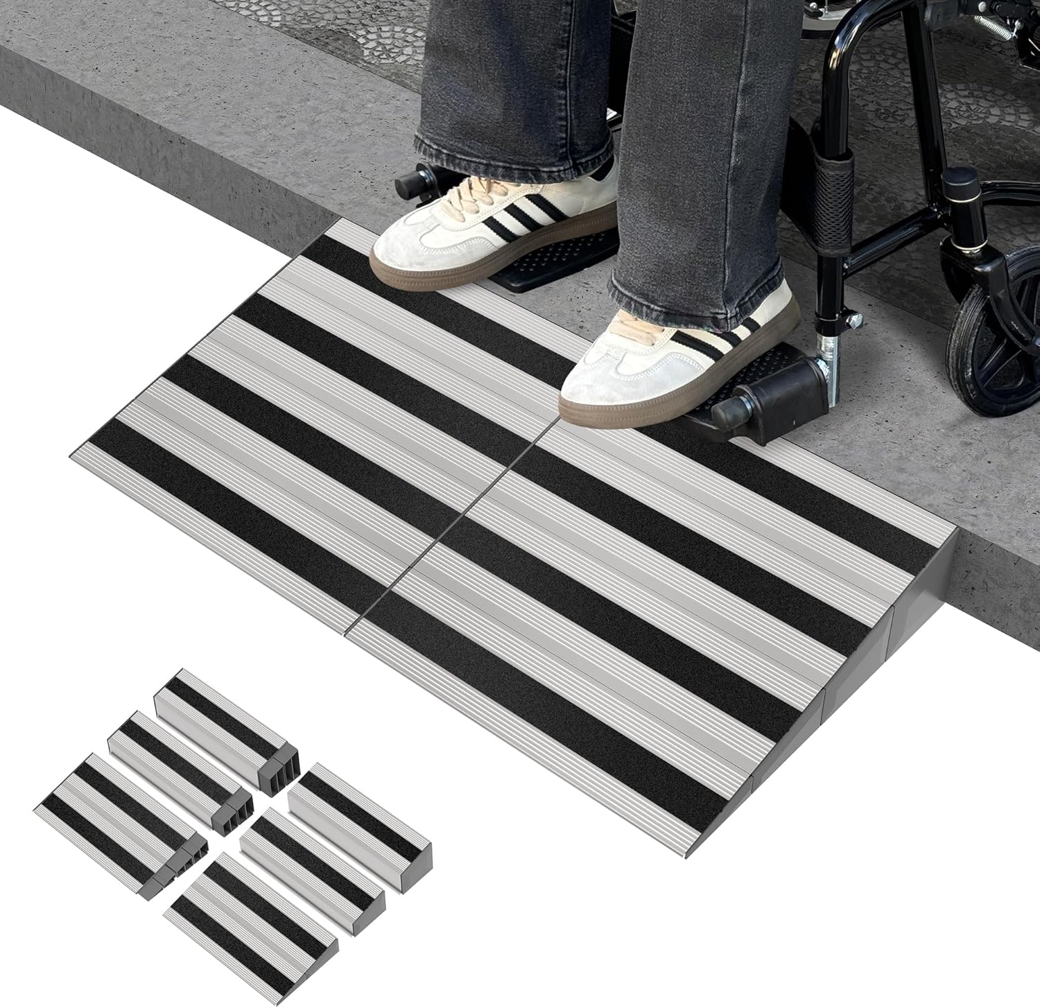 4in Rise Modular Threshold Ramp for Doorways and Steps