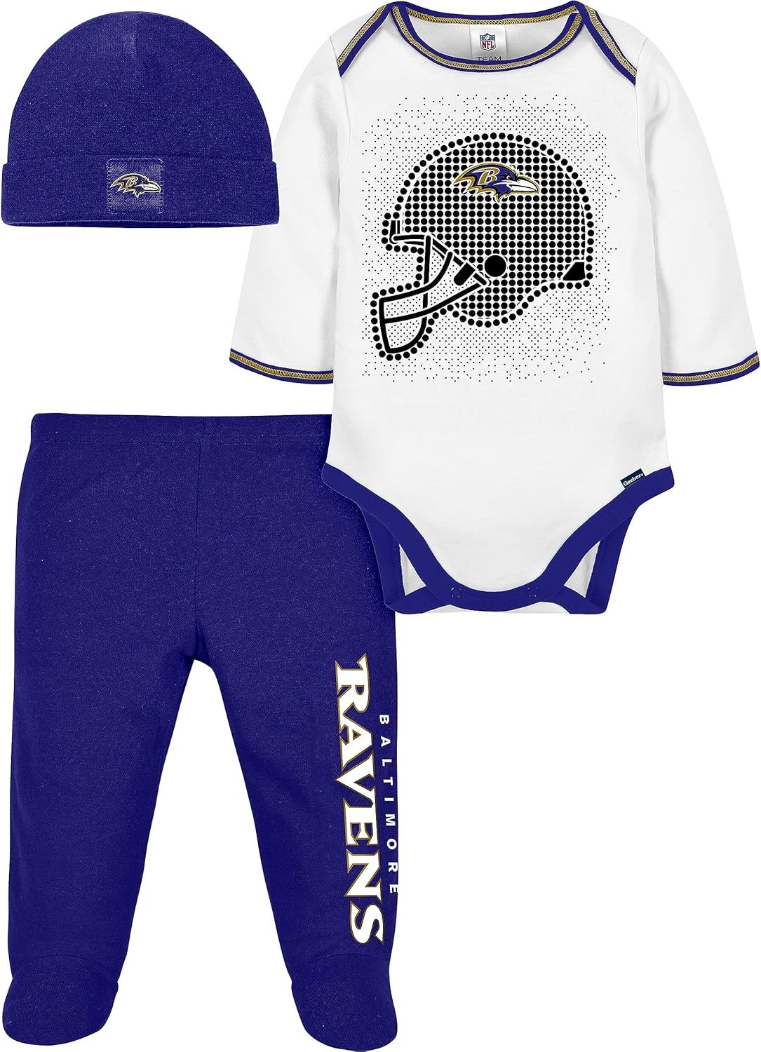 Gerber Unisex Baby NFL Team Footed Pant and Bodysuit Set