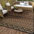 Outdoor Rug 8x10 Reversible Waterproof Patio Mat - Durable Boho Design
