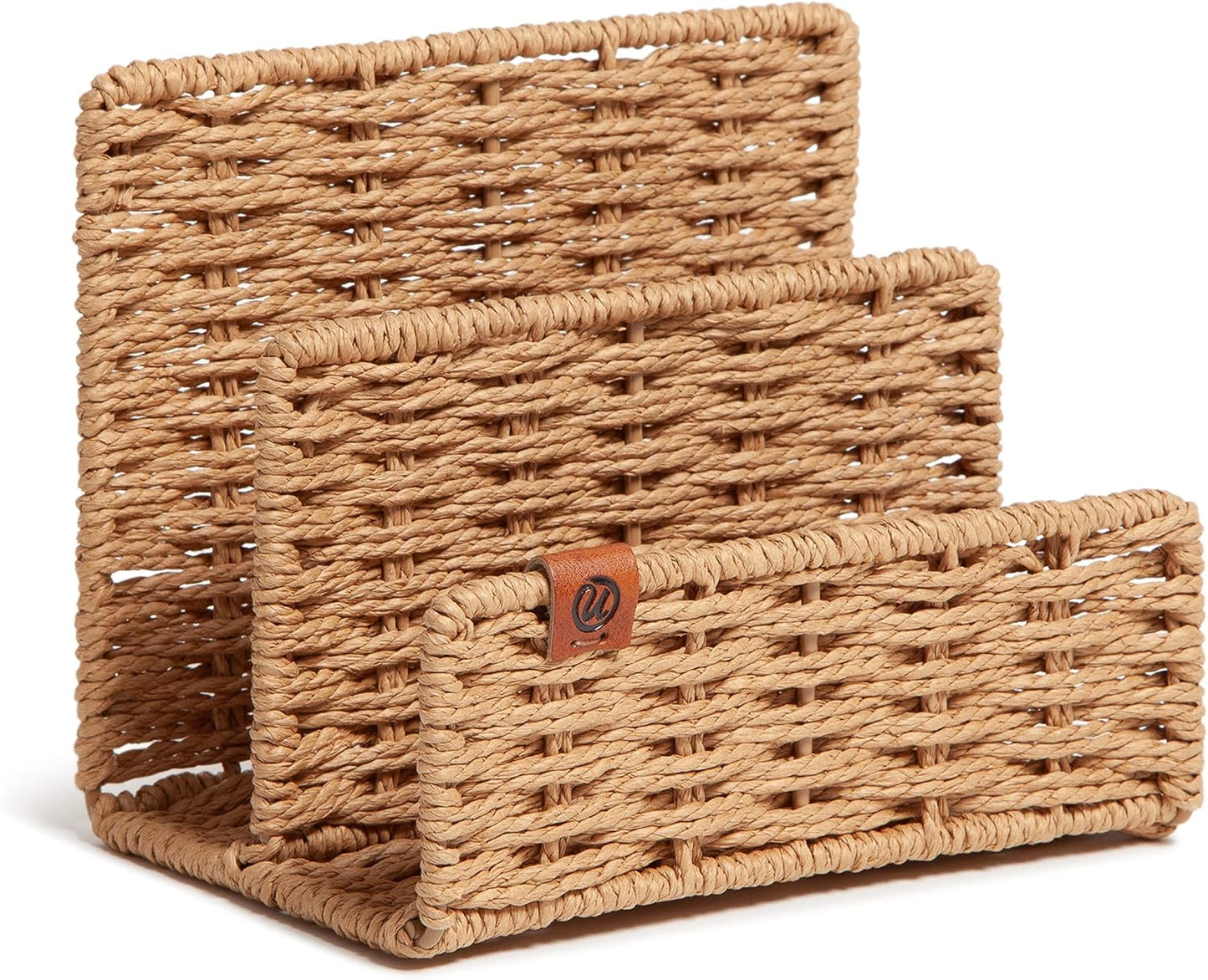 Rattan-Inspired Wicker Letter Sorter by U Brands