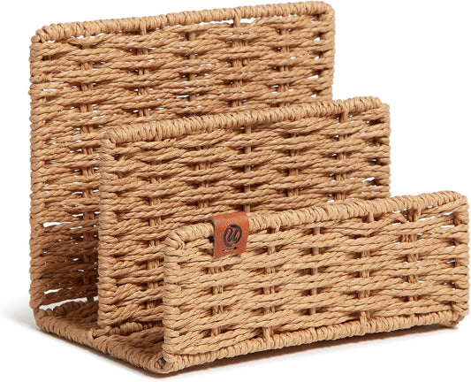 Rattan-Inspired Wicker Letter Sorter by U Brands