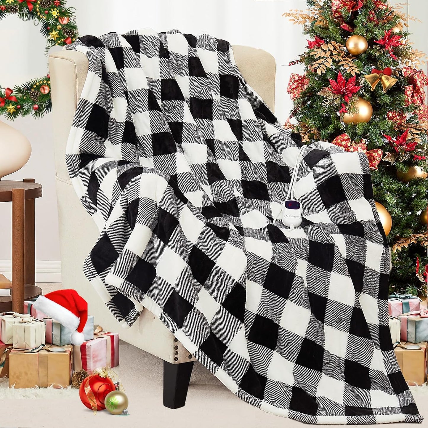 Homemate Electric Blanket Heated Throw - Ultra Soft Cozy Flannel