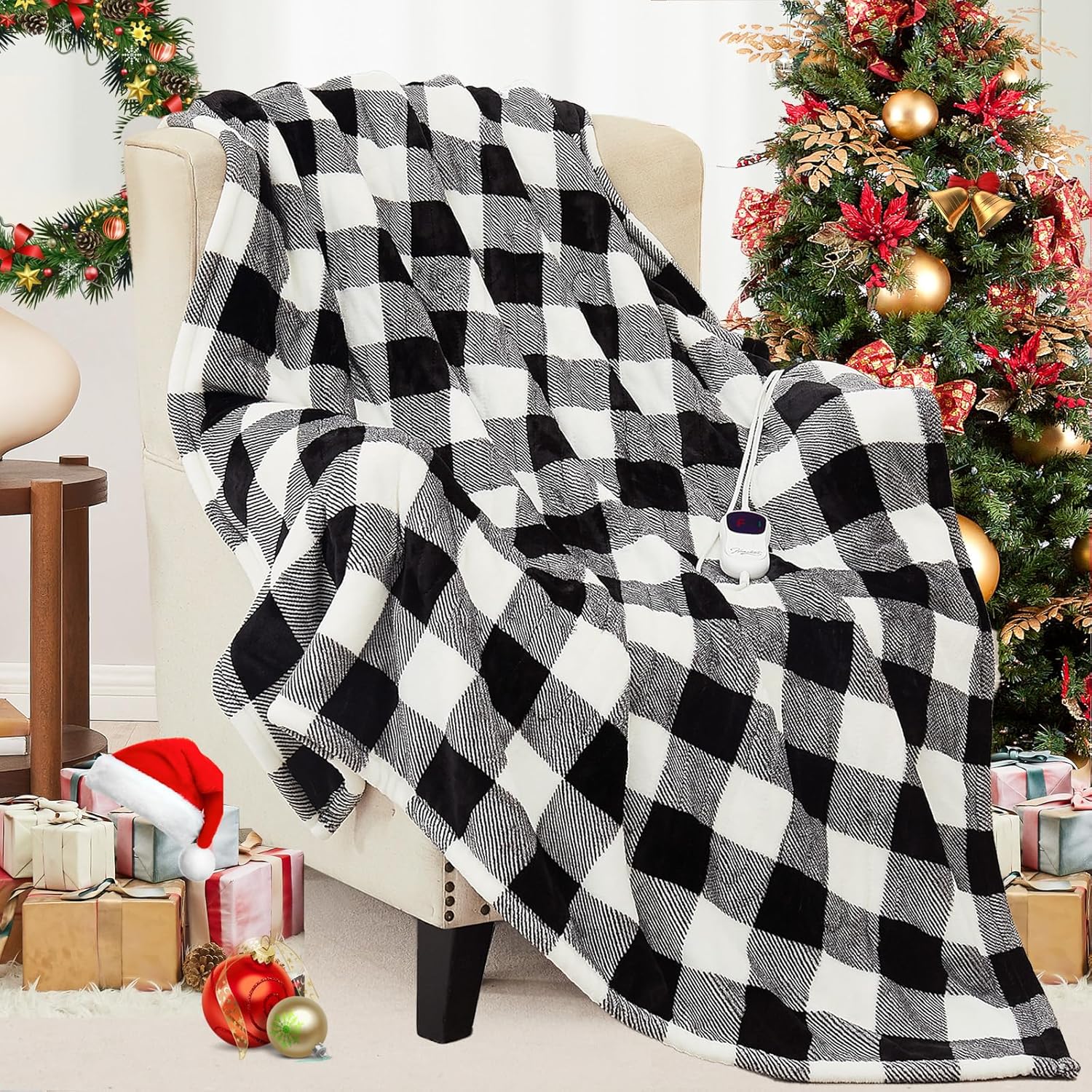 Homemate Electric Blanket Heated Throw - Ultra Soft Cozy Flannel