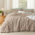 Bedsure Full Size Comforter Set Khaki - Boho Tufted Checkered