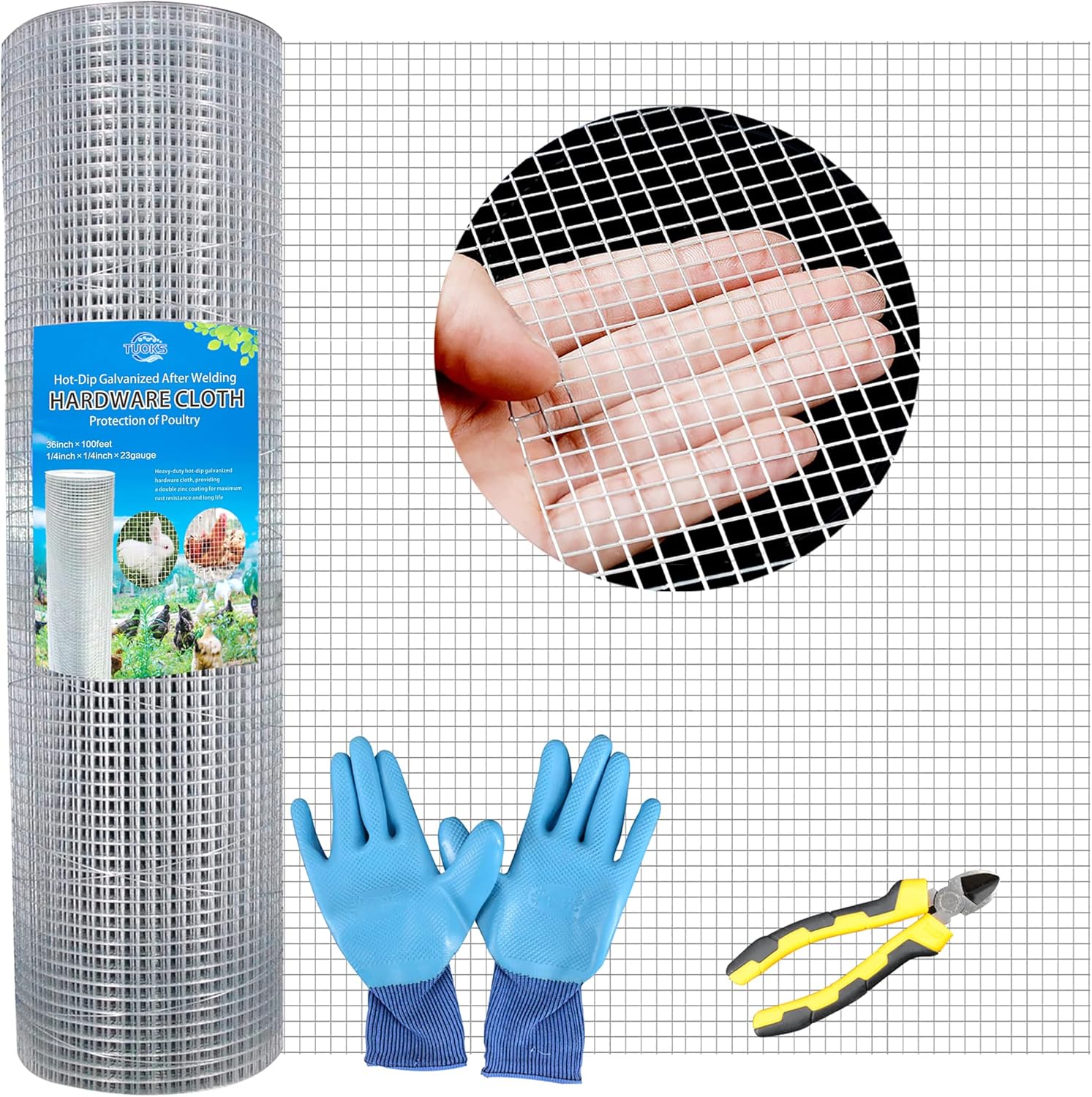 Hardware Cloth 1/4 Inch Square Openings for Animal Enclosure