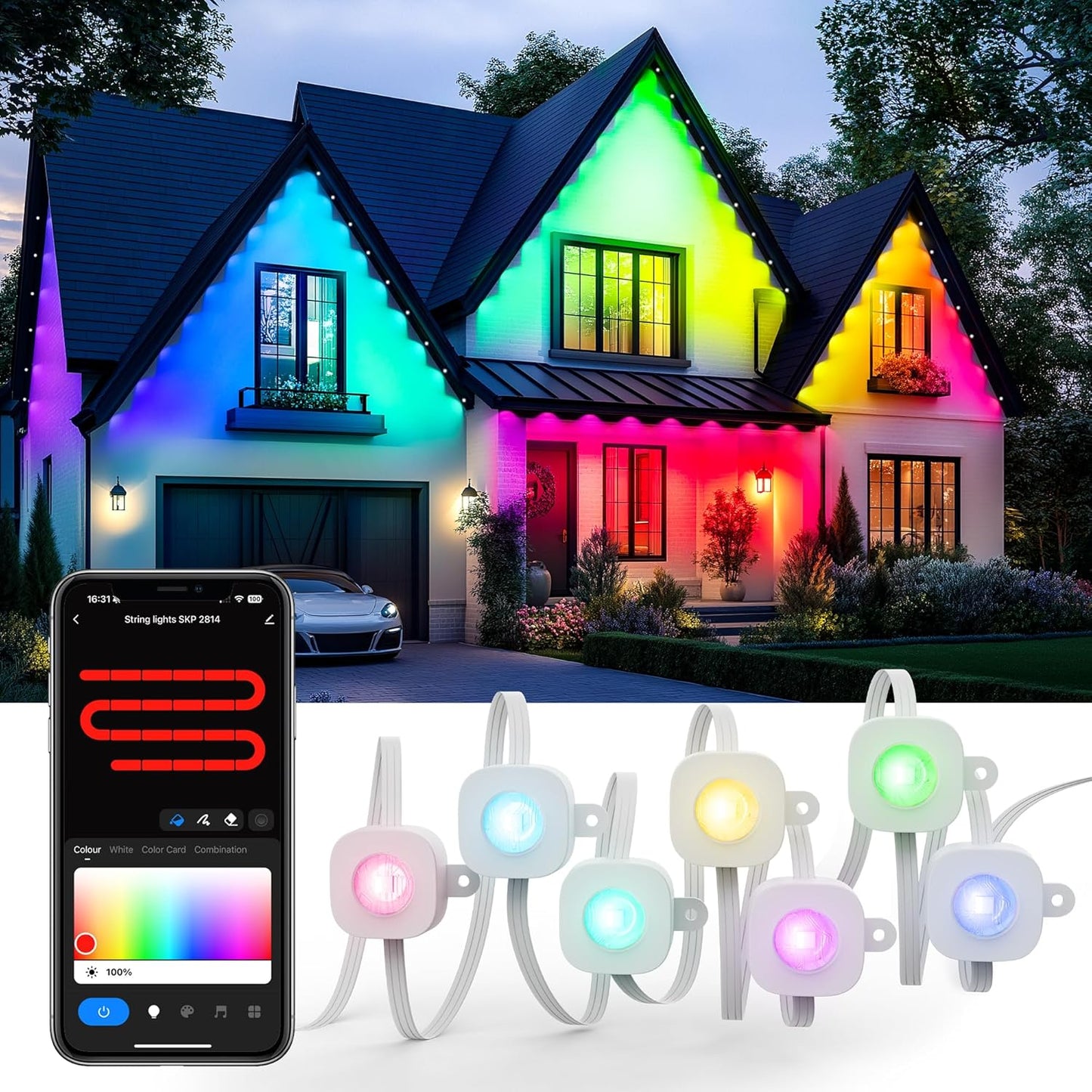 Permanent Outdoor Lights with App Control for Garden Decor