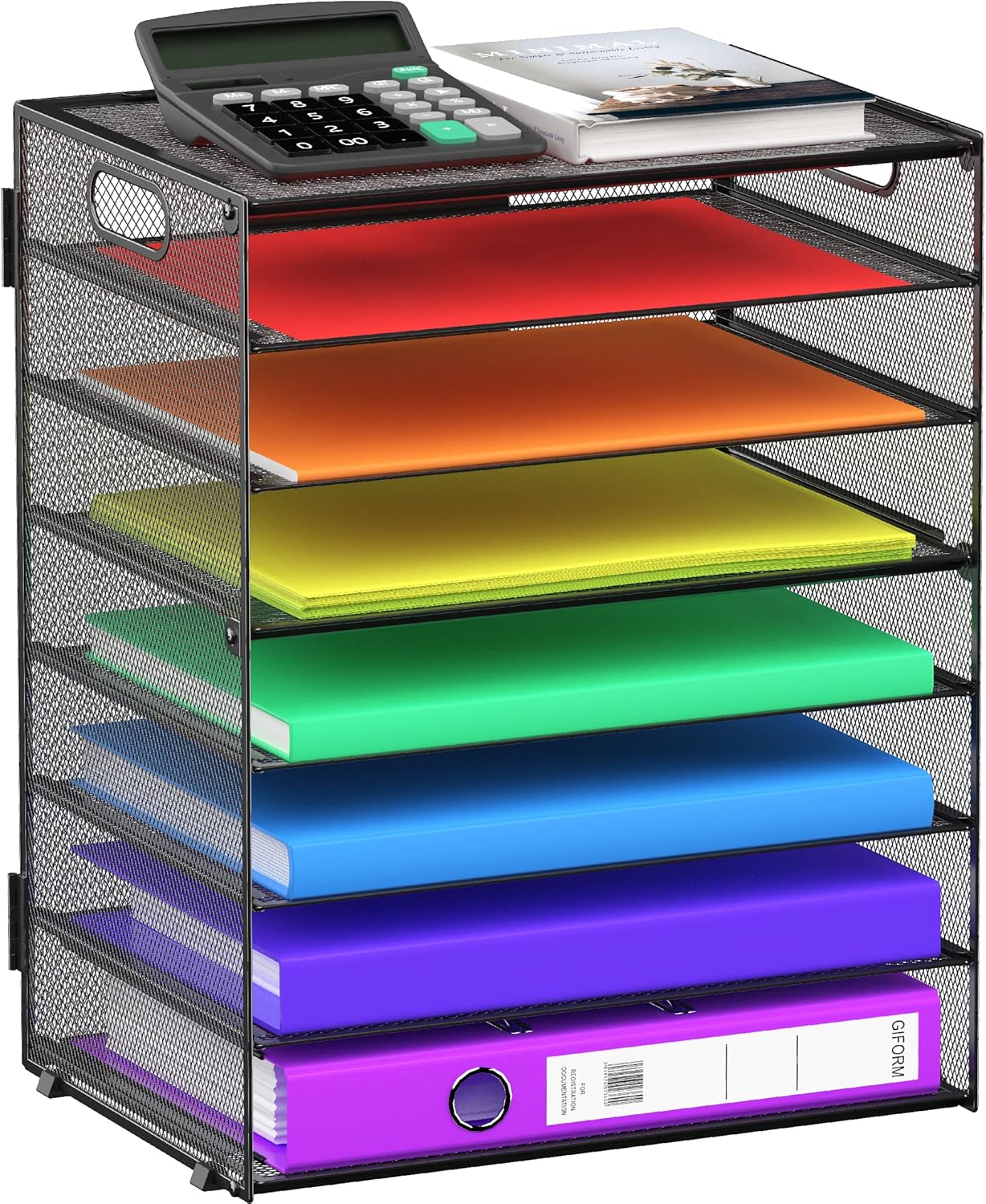 8 Tier Mesh Letter Tray Organizer - Office & School Desktop Organization
