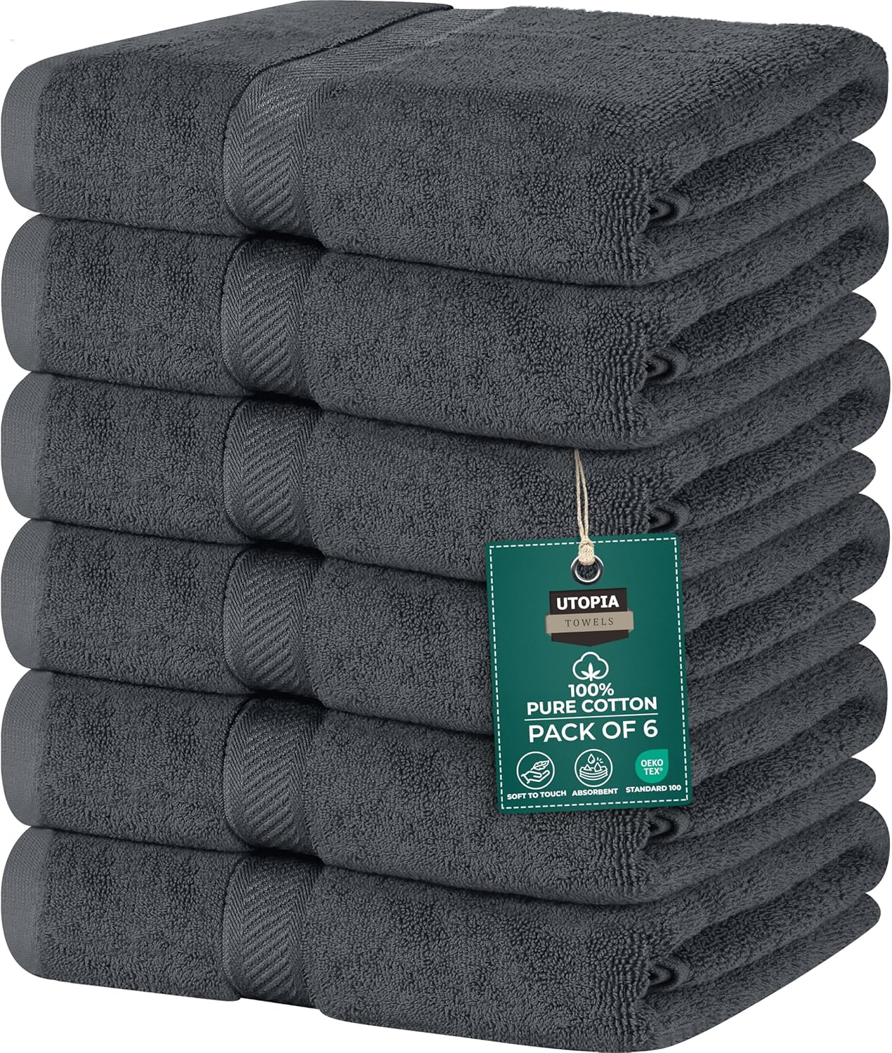 Utopia Towels 6 Pack Medium Bath Towel Set for Spa and Home