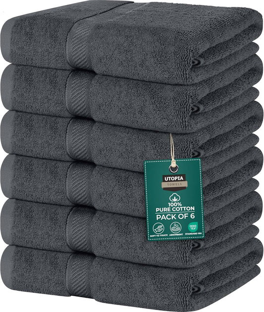 Utopia Towels 6 Pack Medium Bath Towel Set for Spa and Home