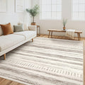 Tortania Area Rug 6x9 Washable Soft Neutral Boho Rug - Low Pile