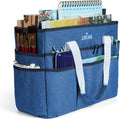 JJRING Craft Organizer Tote Bag - Large Art Storage Caddy with Pockets