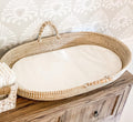 Seagrass Baby Changing Basket with Waterproof Pad - Portable Nursery