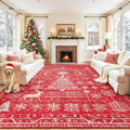 Christmas Area Rug for Living Room 8x10 - Soft Washable Holiday Rug