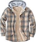 Women's Sherpa Lined Flannel Shirt Jacket with Hood - Cozy Cotton