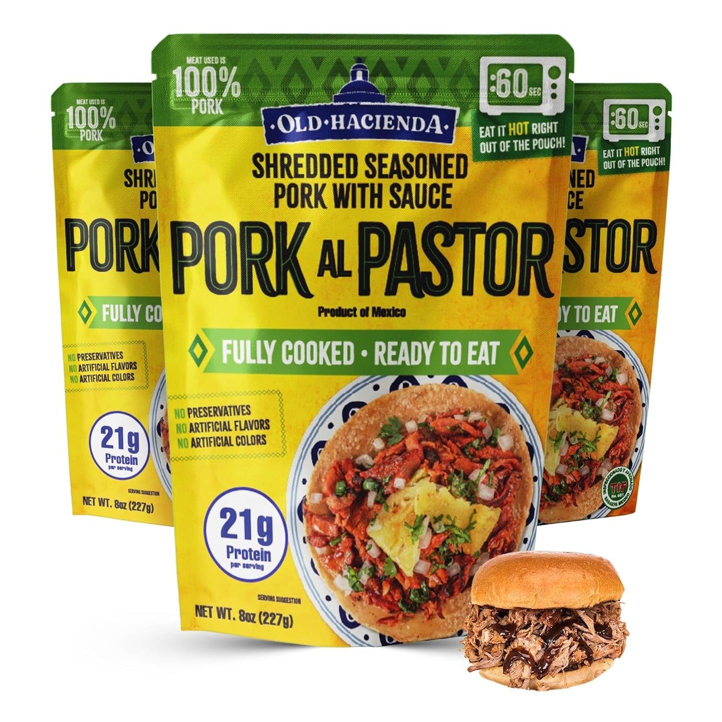 Authentic Old Hacienda Pork al Pastor - Fully Cooked & Ready to Eat