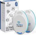 Ultrasonic Pest Repeller Control 2-Pack - Indoor Non-Toxic Deterrent