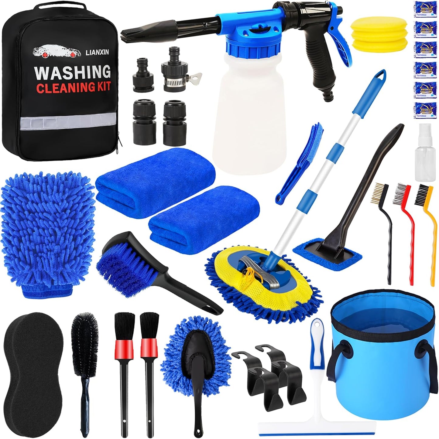 37Pcs Car Wash Detailing Kit for Complete Car Care Tools