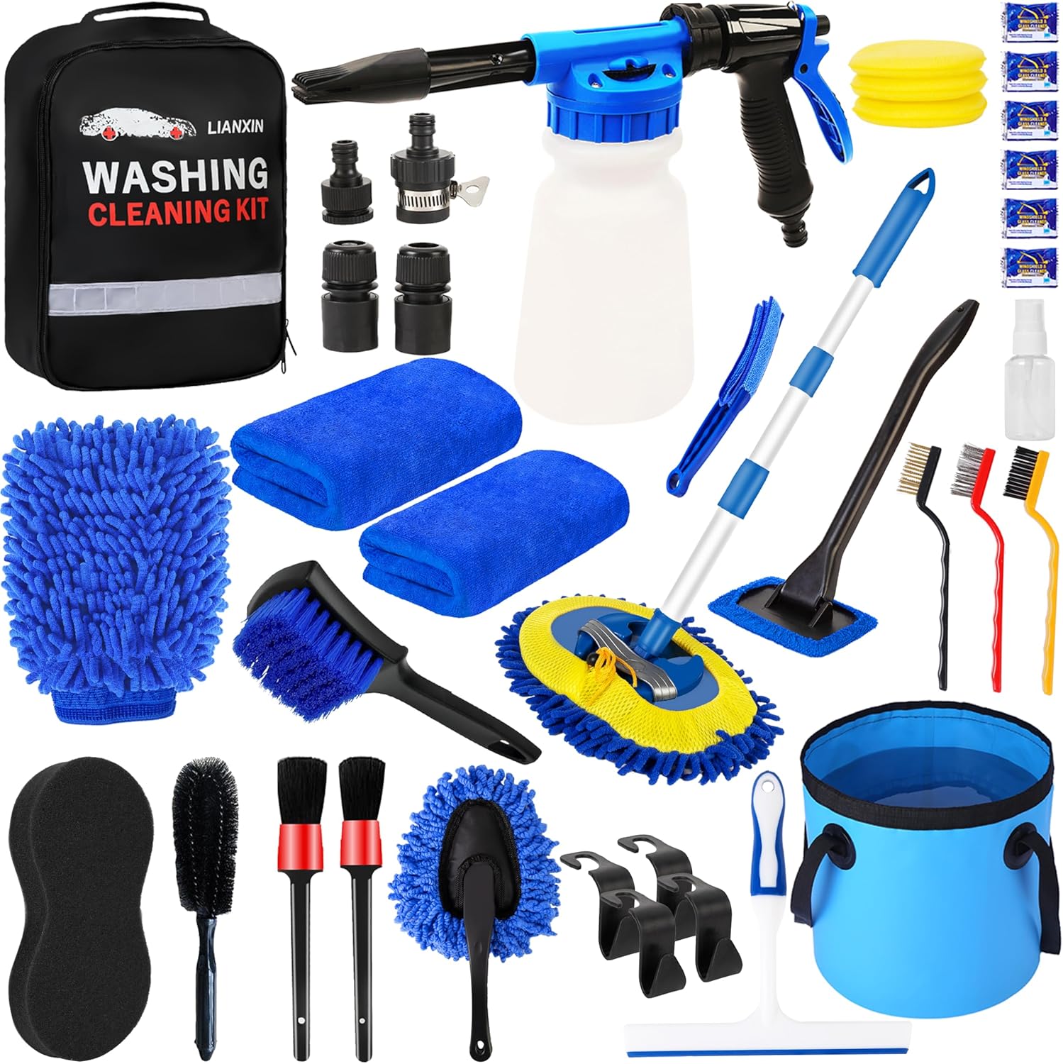37Pcs Car Wash Detailing Kit for Complete Car Care Tools
