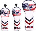 USA Flag and Eagle Golf Head Cover Set - Patriotic, Durable Protection