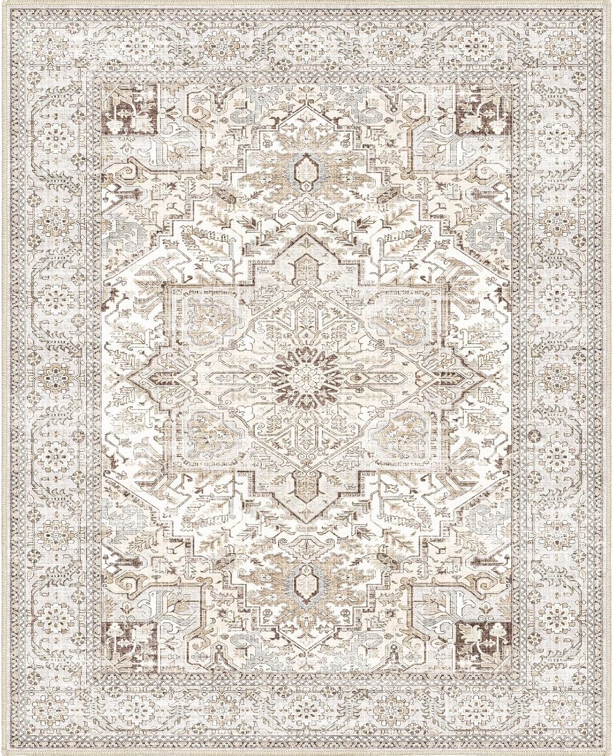 8x10 Area Rugs for Living Room - Soft Vintage Non Slip Carpet
