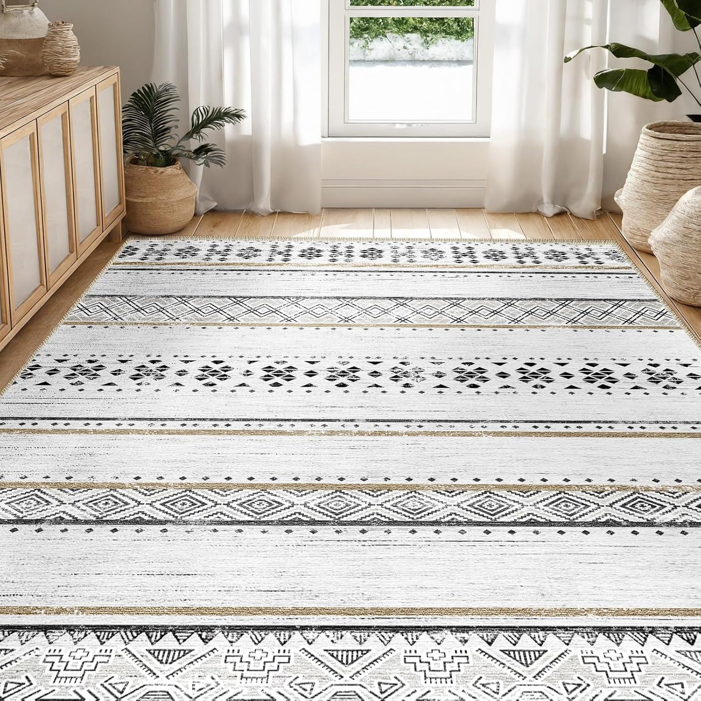 Moroccan Geometric Area Rugs for Living Room by BESTSWEETIE