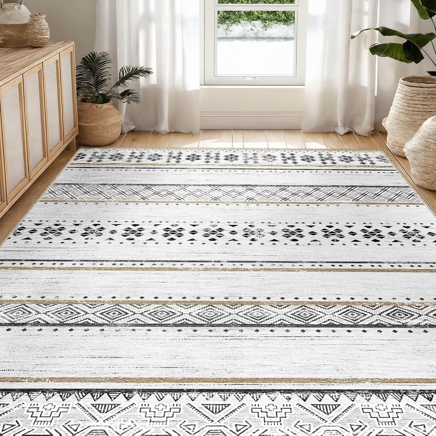 Moroccan Geometric Area Rugs for Living Room by BESTSWEETIE