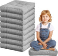 Juexica 8 Pcs Floor Cushions for Kids Square Gray - Classroom Seating