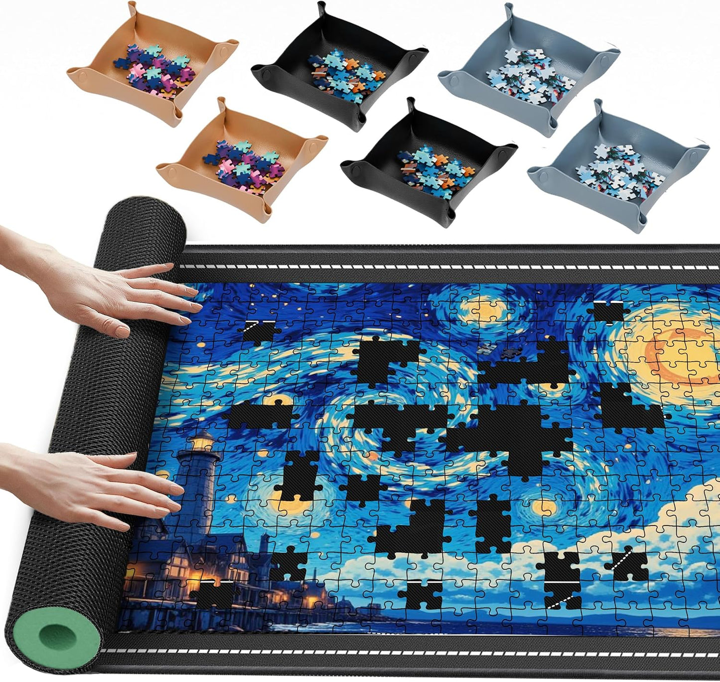 Lwoeo Jigsaw Puzzle Mat Roll Up for 3000 Pieces - Large Size