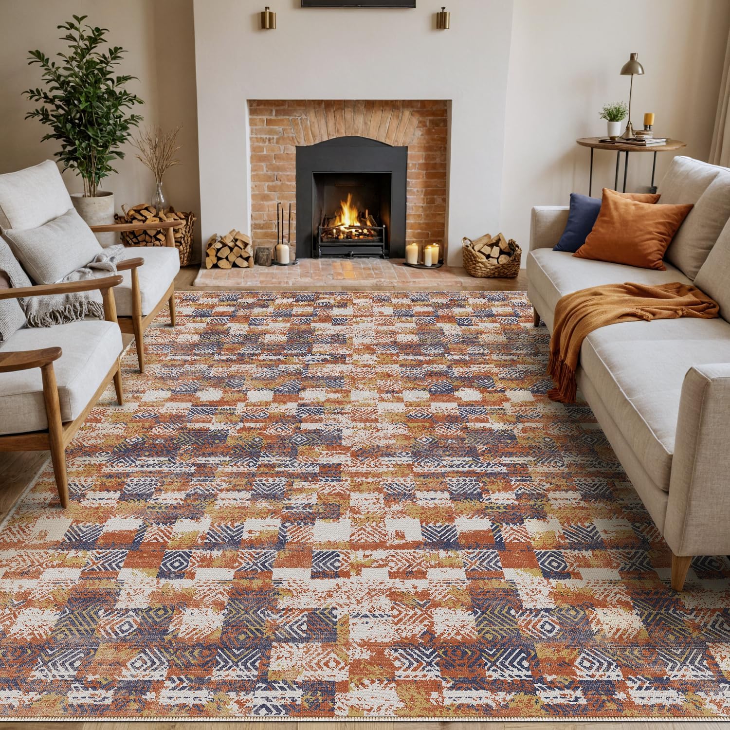 DEXI 5x8 Washable Low Pile Modern Abstract Area Rug Review