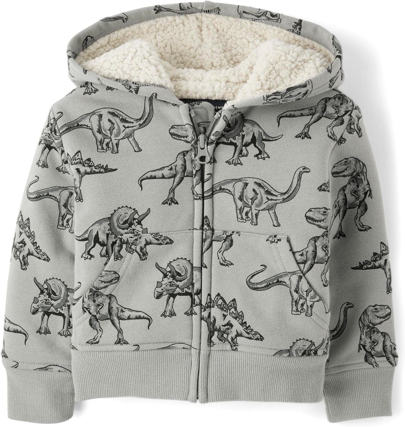 Cozy Toddler Long Sleeve Sherpa Lined Zip-front Hoodie Sweatshirt