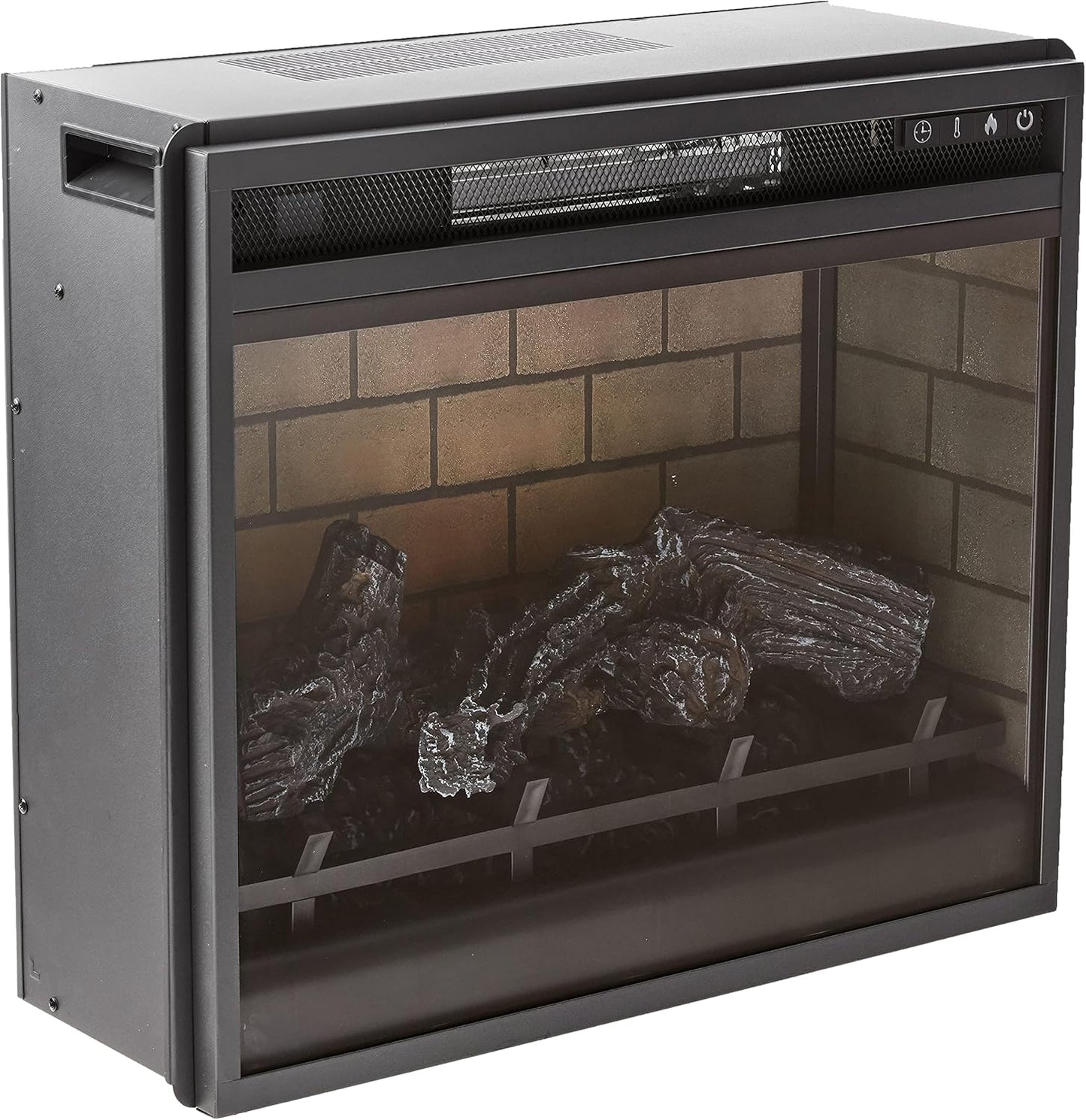 Ashley Large Black Fireplace Insert: Infrared Heat
