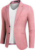 Men's Blazer Casual Two Buttons Sport Coat - Lightweight Linen